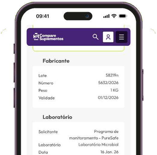 Tela do app com o detalhamento da amostra e do laboratório responsável