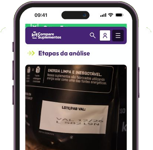 Tela do app com o registro fotográfico das etapas da análise
